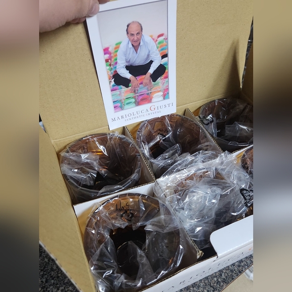 NIB - Mario luca Giusti David Amber 6pc Tumblers - Picture 2 of 6